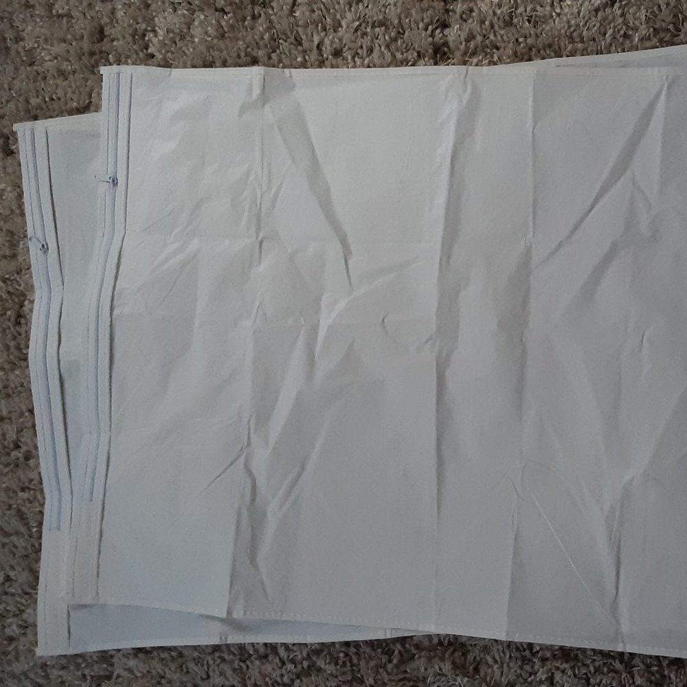 Brand New 2 WHITE Standard Size Pillow Protectors with ZIPPER